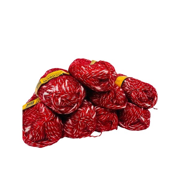 Schachenmayr Other - SCHACHENMAYR NOMOTTA MARILYN YARN MOHAIR VISCOSE 8 50g SKEINS RED W/ WHITE